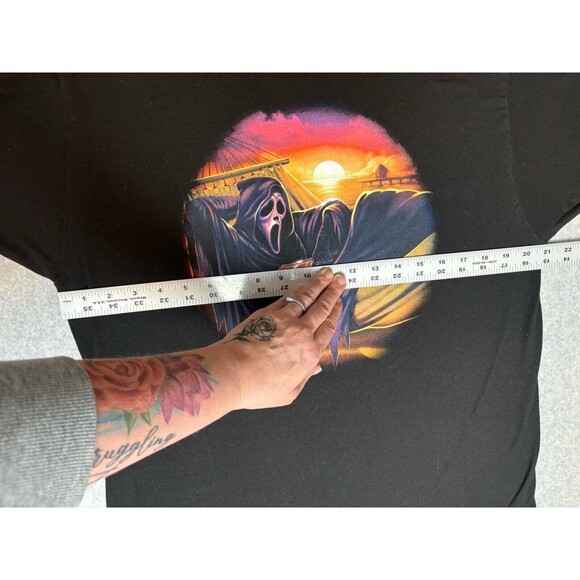 Ghost Face Spring Break Scary Movie Mask‎ Halloween Men's Shirt Black Large - Picture 5 of 8